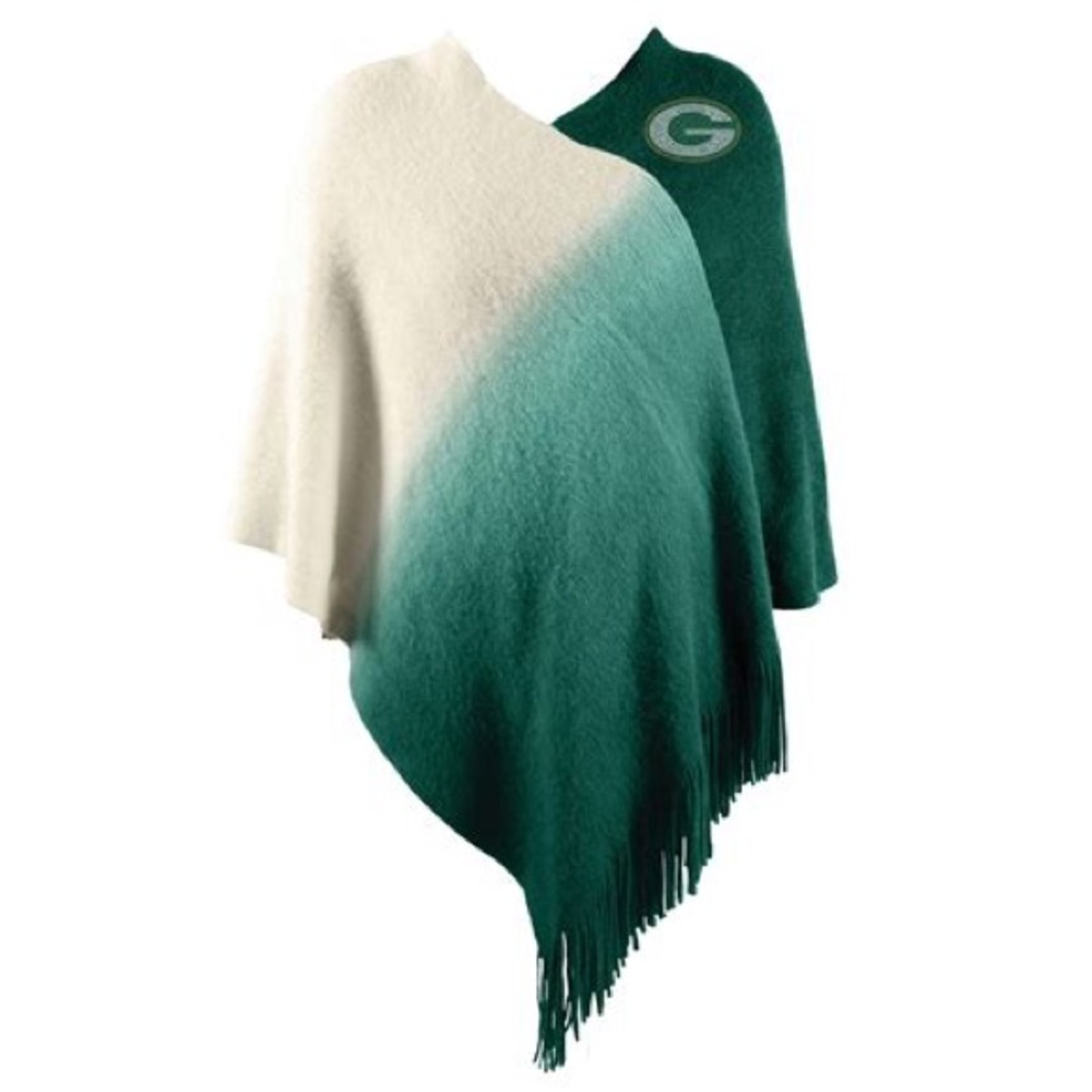 NWT Green Bay Packers Dip Dye Stadium Poncho OS